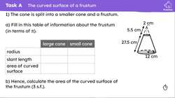 Surface area of a frustum of a cone Instructional Video