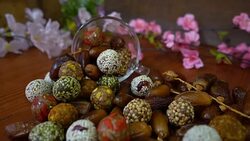 dried fruit , date fruit , date ball with cereal Stock Footage