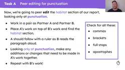 Peer editing a non-chronological report about a penguin Instructional Video