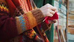 Outdoor knitting Stock Footage