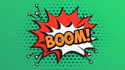 BOOM Word Retro Cartoon Comic Bubbles Popup Style Expressions. Stock Footage