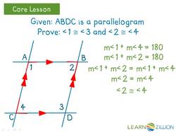 Proving Angle and Side Length Properties of Parallelograms Instructional Video