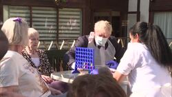 UK: Britain's Prime Minister Boris Johnson, Health secretary Sajid Javid and Chancellor of the Exchequer Rishi Sunak visit Westport Care Home News Clip