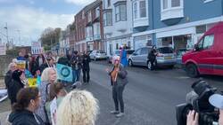 Protesters gather as asylum seekers brought back to Bibby Stockholm barge News Clip