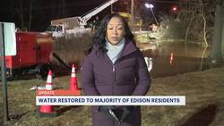 Mayor: Service restored to nearly 80% of Edison homes and businesses after water main break News Clip