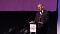 Hilary Benn at People's Vote rally in Leeds News Clip