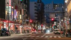 4K time-lapse : Pedestrians crowded and traffic near asakusa station, Tokyo Stock Footage