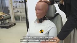 This is the first crash test dummy modelled on the female body. Will it make cars safer for women? News Clip