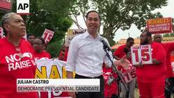 Julian Castro joins McDonald's minimum wage rally News Clip