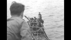 Catholic and Buddhist refugees from Communist Viet Minh flee their homes in make-shift rafts News Clip
