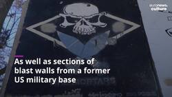 Taliban turn destroyed US military vehicles and blast walls into propaganda art News Clip