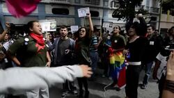 CLEAN : Caracas: protest in support of same-sex ma News Clip
