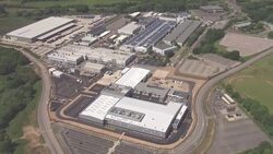 Aerials of the Jaguar Land Rover plant in Coventry News Clip