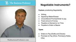 Negotiable Instruments - Explained Instructional Video