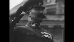 Russian dictator Joseph Stalin reviews Russian military on May Day in Red Square News Clip