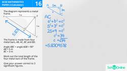 GCSE Secondary Maths Age 13-17 - Pythagoras & Trigonometry: Triangle Problem - Explained Instructional Video