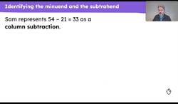 Identify the minuend and subtrahend in column subtraction Instructional Video