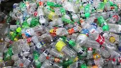 Plastic bottle recycling factory Stock Footage