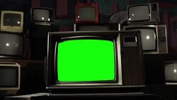 1980S Tv Green Screen With Many Old Tvs. Stock Footage