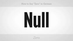 How to Say Zero in German Instructional Video