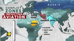 War-torn Skies Bleed Aviation Industry | Airlines Rerouting Flights Across the World News Clip