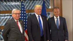 Trump begins Brussels whirlwind visit News Clip