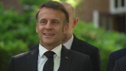 President Macron and Sir Keir Starmer pose for a family photo at the UK-France Summit News Clip