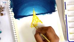 Bonfire Scenery Painting with Gouache Instructional Video