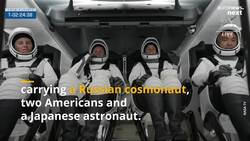 SpaceX capsule heads to the ISS with a Russian cosmonaut and NASA crew on board News Clip