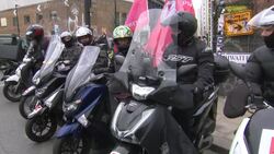 Deliveroo riders from the Independent Workers’ Union of Great Britain strike over pay and conditions News Clip