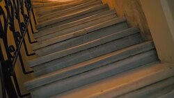 rotating old marble stairs Stock Footage