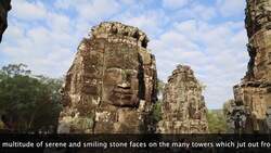Cambodia, Angkor - Bayon temple - b Stock Footage