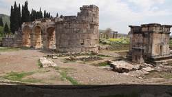 Turkey, Ancient city of Hierapolis-Pamukkale - UNESCO World Heritage site Stock Footage