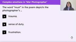 Analysing the poem 'War Photographer' Instructional Video