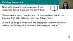 Analysing character in an unseen extract from Bilan's 'Asha and the Spirit Bird' Instructional Video