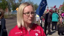Nurses hold rallies across Alberta to protest against proposed wage cuts News Clip