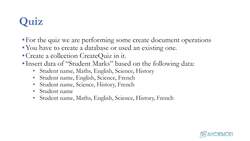 MongoDB Mastering MongoDB for Beginners (Theory and Projects) - Quiz (Create Documents) Instructional Video