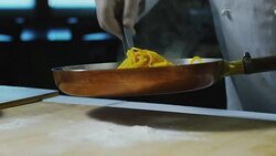 Italian typical dish of pasta cooked according to tradition with fresh Italian tomato Stock Footage