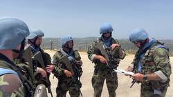 Irish Defence Forces peacekeepers welcome Tanaiste to Camp Shamrock in Lebanon News Clip