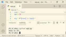 The Ultimate Guide to Python Programming With Python 3.10 - Formatted Strings or f String Instructional Video