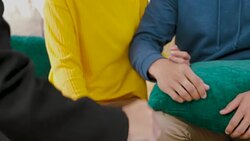 close up happy couple getting key with realtor agent and embracing at new home.buying new house real estate Stock Footage