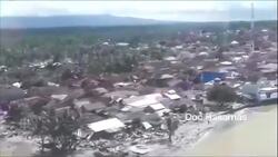 Indonesia devastation aerial view News Clip