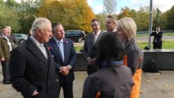 Prince Charles meeting McLaren's first female driver Emma Gilmour and Leena Gade, the racing teams lead engineer News Clip