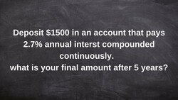 Determine the final value for Compound interest problems Instructional Video
