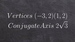 Write the equation of a hyperbola given vertices and length of conjugate axis Instructional Video