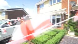 UK: England flags and bunting outside homes during The 2020 UEFA European Football Championship. News Clip
