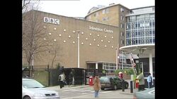 Stock shots of BBC Television Centre building in Wood Lane News Clip