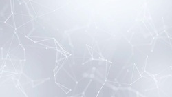 White Clean Soft Connected Triangle dots and Geometric Shapes abstract network, also called 'plexus' with random digits on the vertices that cross along the screen, tech background. Stock Footage