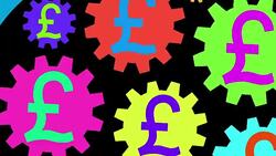Multi colored pound thoughts Stock Footage