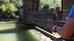 Autumn fishing Stock Footage